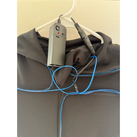 Spirit Light-Up EL Wire Stick Figure Costume Bodysuit Kids Medium Black blue - Picture 5 of 11